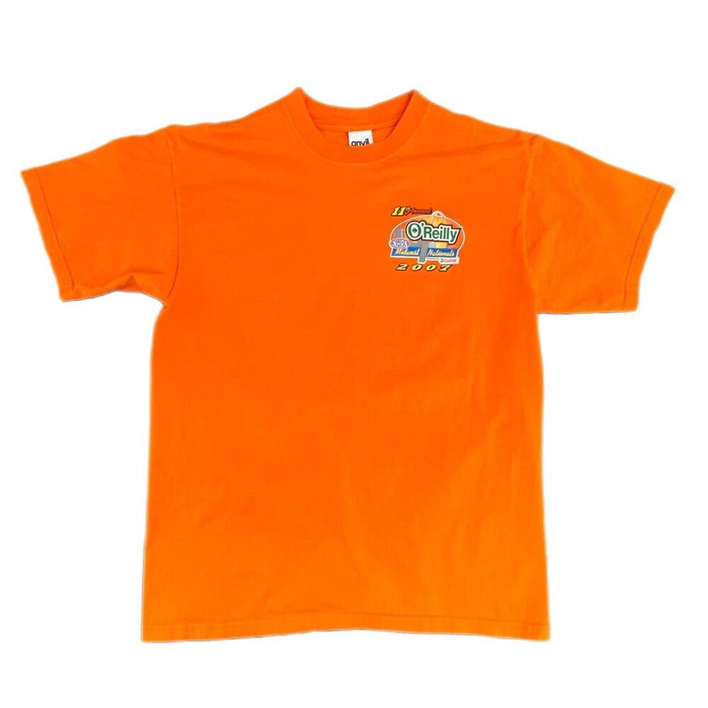 Anvil NHRA‎ T-Shirt Orange 2007 O'Reilly Midwest Nationals Racing Large